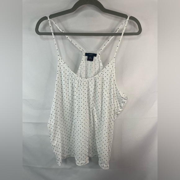 J Crew polka dot racer back tank and op. Cotton with adjustable straps. - Picture 1 of 5